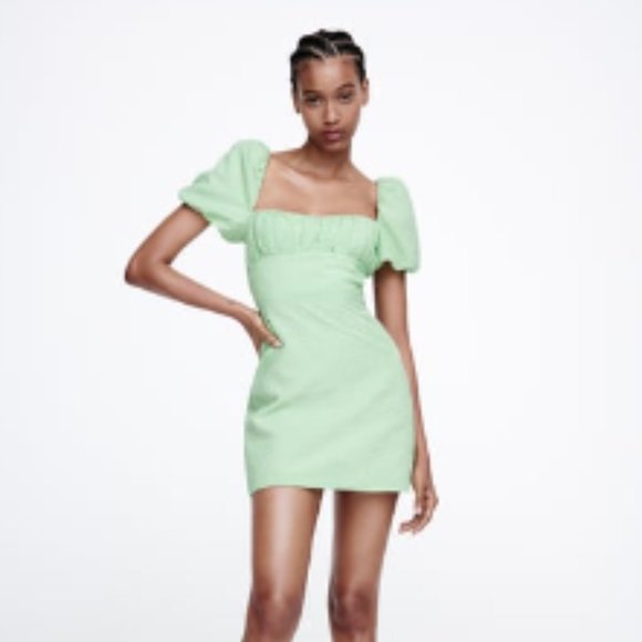 ZARA/GREEN PLAID DRESS/SIZE XL - Picture 1 of 1
